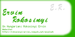 ervin rokosinyi business card